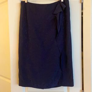 Ann Taylor six 6 navy skirt with subtle bird print